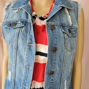 BDG Denim Distressed Vest
